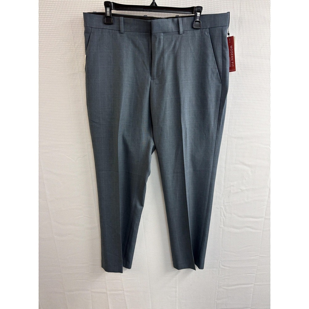 Perry Ellis Pants Mens 33 x 30 Gray Modern Fit Stretch Non-Iron Hidden Tech